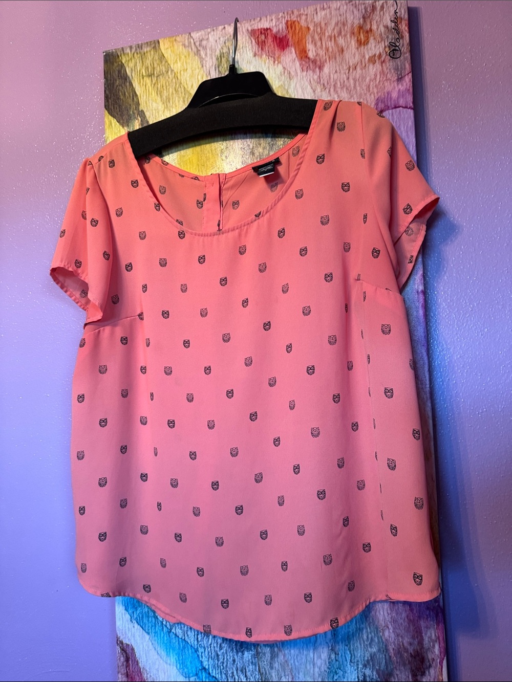 Torrid  Short Sleeve Printed 🦉 Owl Blouse